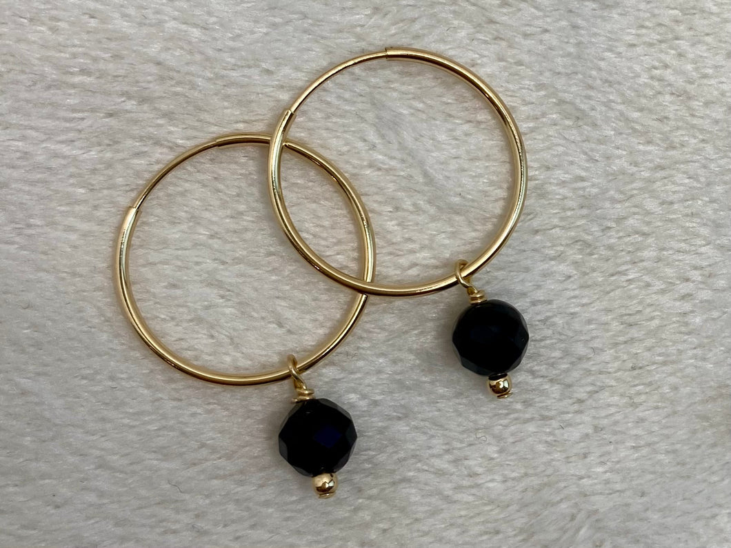 Onyx Bead for Hoop Earrings