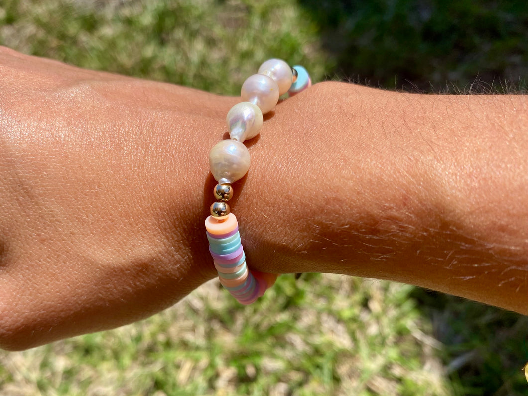 Pearl Meets Color Beaded Bracelet