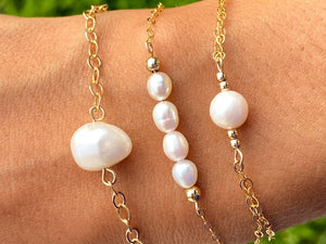 Four in A Row (White) Gold-Filled Bracelet