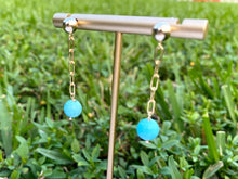 Load image into Gallery viewer, I Feel Pretty Blue Gold-Filled Earrings